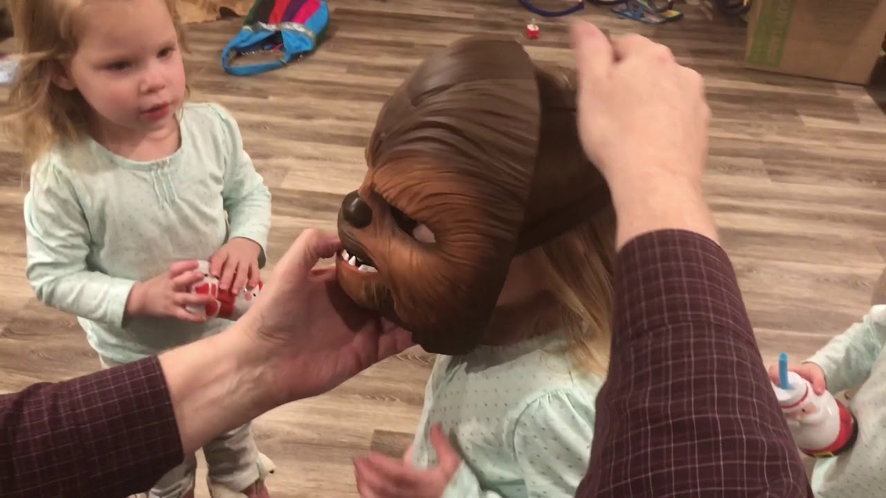 QUADRUPLETS REACTION TO A STAR WARS CHEWBACCA MASK IS PRICELESS
