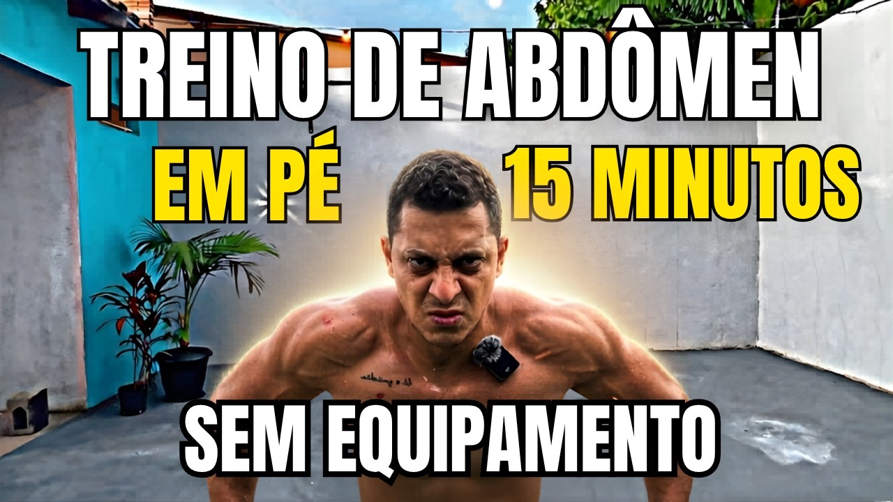 Experimente este treino de abdominais em pé de 15 minutos | Rotina de treino - Sem equipamento