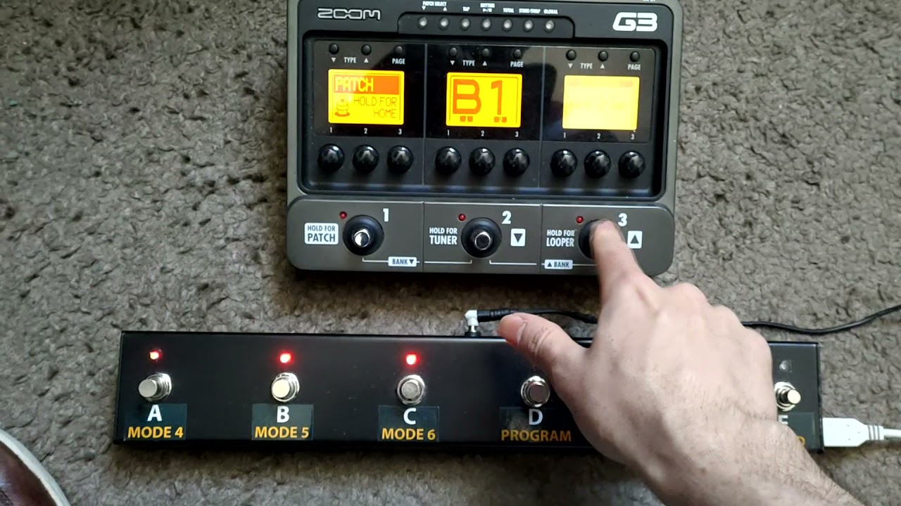 DIY - Footswitch para pedaleira Zoom G3/B3 com Arduino+ HostShield (versão 2.0)