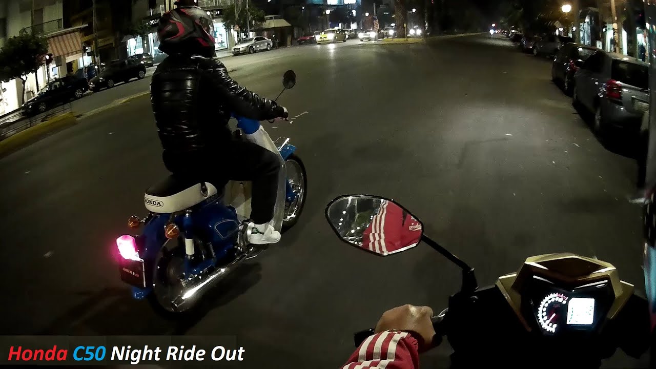Honda C50 Night Ride Out | Back to the future #honda #nightride