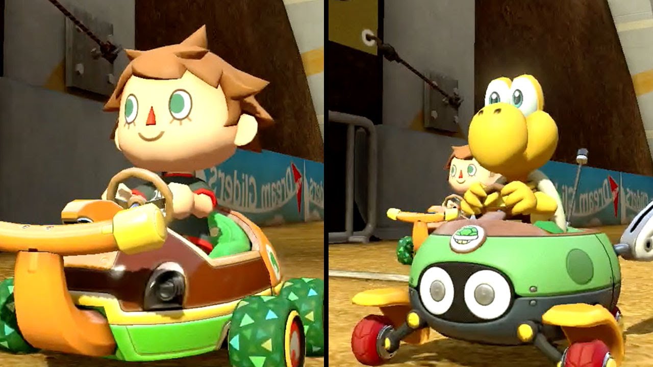 Mario Kart 8 Deluxe - Multiplayer - Villager vs Koopa Troopa (Leaf Cup Mirror)