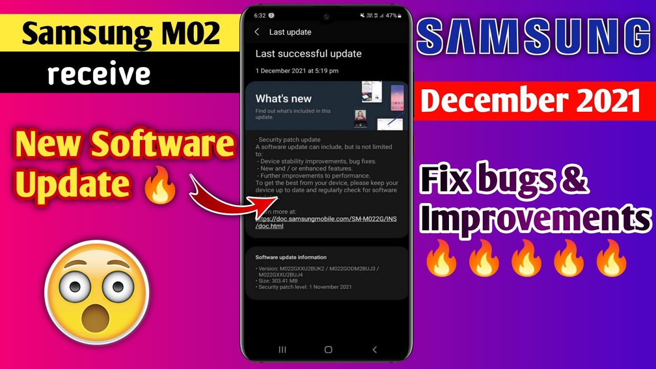 Samsung M02 New Software Update December 2021 | Samsung M02 Latest Update | Fix bugs & Improvements