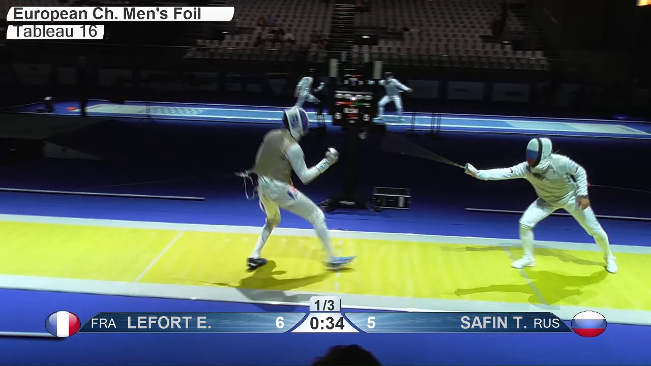 2019 741 T16 04 M F Individual Duesseldorf GER ZCH YELLOW SAFIN RUS vs LEFORT FRA