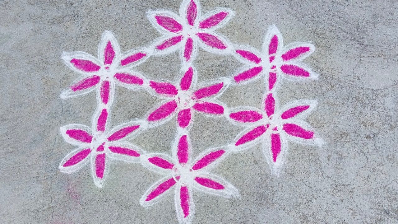 Simple kolam video #rangoli #muggulu #kolam #dialyrangoli #easyrangoli #rutusrangoli 