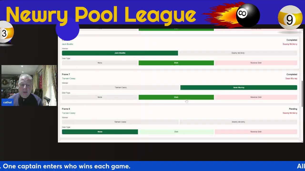 Newry Pool New scoring system 2025/26