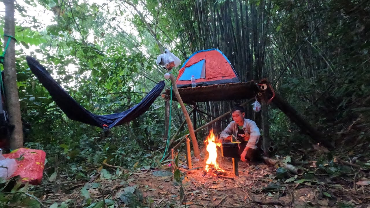 สร้างที่พักในป่า นอนป่าดิบเขา ต้องยกพื้นสูง ป้องกันสัตว์มีพิษep.100.evergreen forest