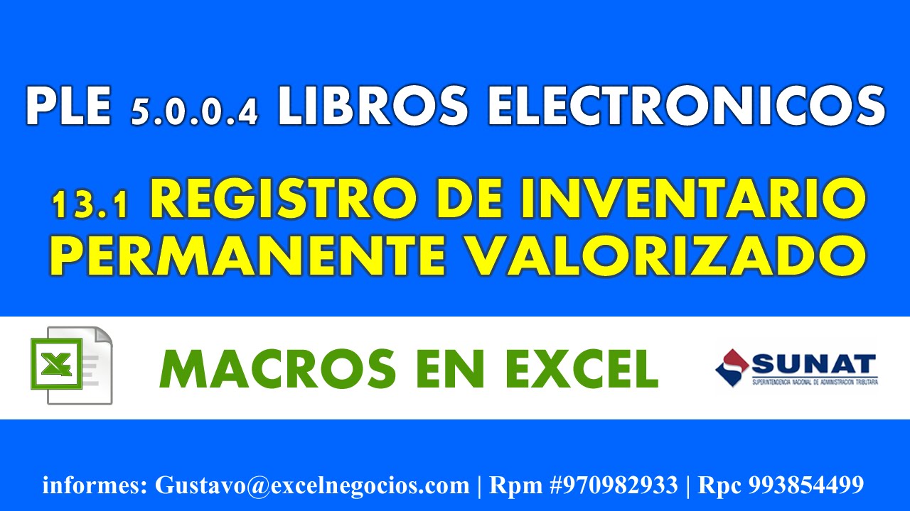PLE 5.0.0.5 Formato 13.1 Registro de Inventario valorizado (Macro excel)
