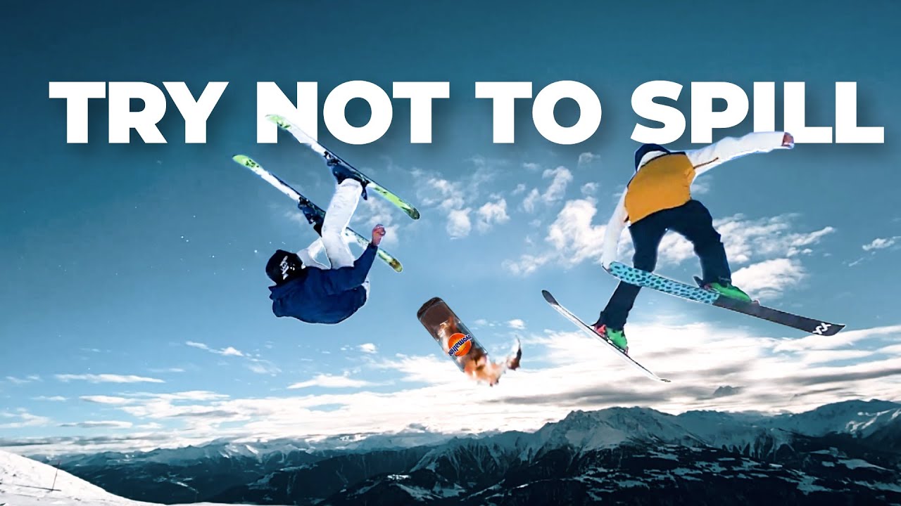 Frontflip on skis with a Glas of Milk! (without spilling)
