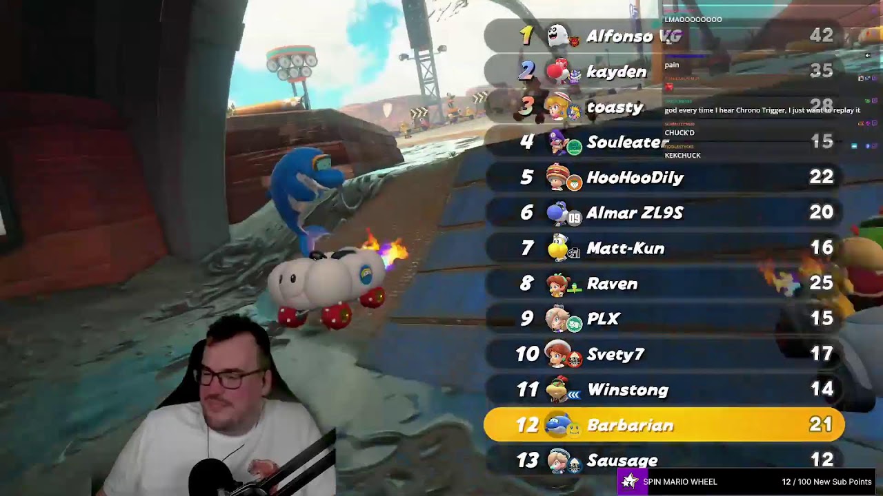 Playing Mario Kart WORLD with chat