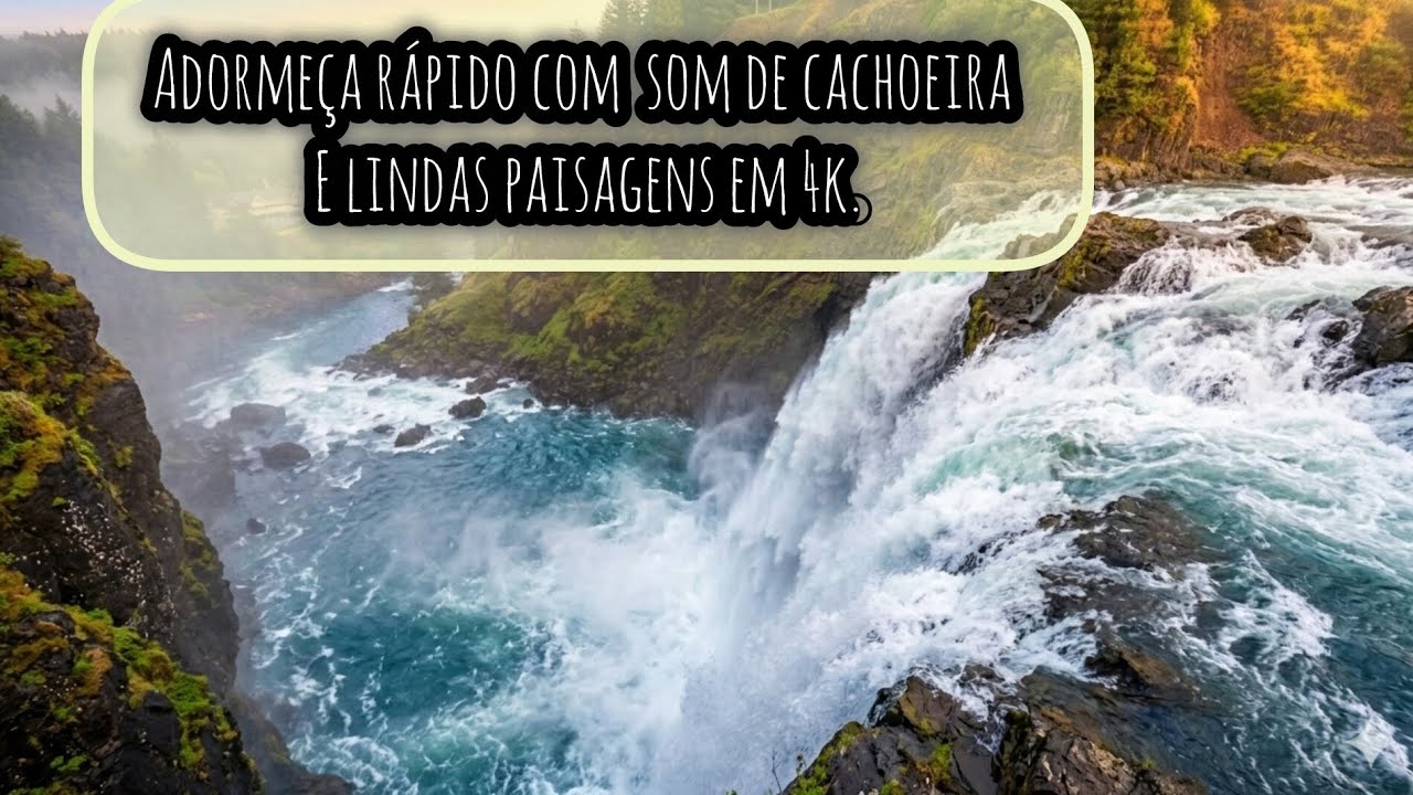 Durma em minutos com som de cachoeira e paisagens surreais em 4k. #somdecachoeira #ruídobranco 