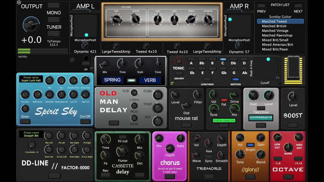 Sunday Guitar MainStage template overview and walkthrough