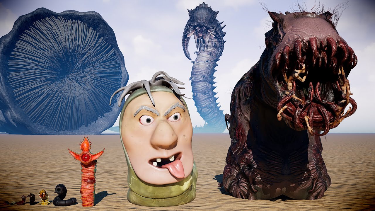 Monster Sandworm Size Comparison | 3D Animation