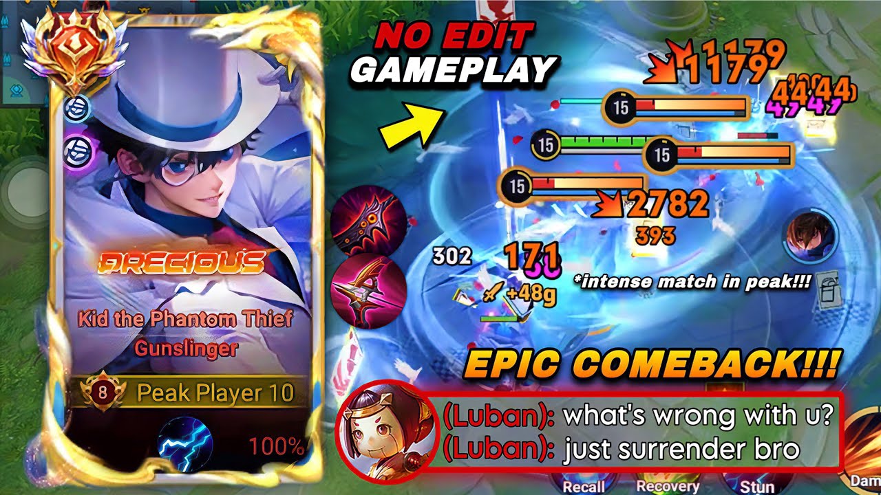 NO EDIT GAMEPLAY! MARCO KAITOU KID SKIN EPIC COMEBACK IN SOLO PEAK TOURNAMENT | MARCO BUILD & ARCANA