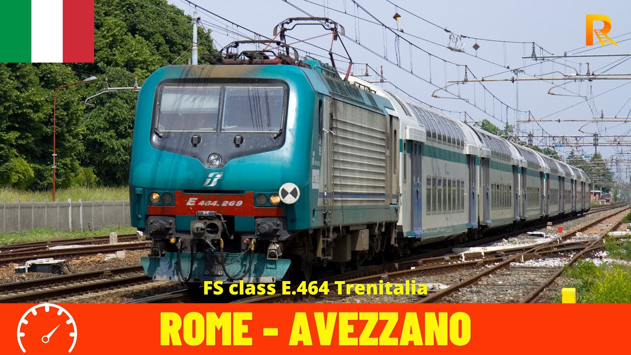 Cab Ride Rome/Roma - Avezzano (Rome–Pescara Railway - Italy) train driver's view in 4K