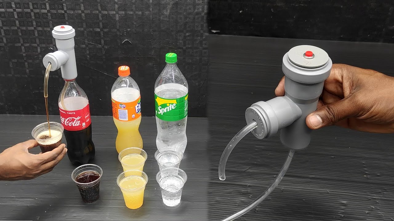 AMAZING Automatic Coca Cola,Fanta,Pepsi Pump/How to make an electric tap for any drink bottle DIY