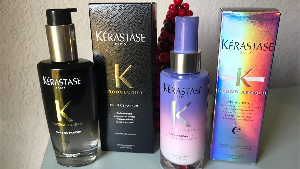 Kerastase Blond Absolu Serum Cicanuit Hair Serum and Chronologiste Perfumed Hair Oil