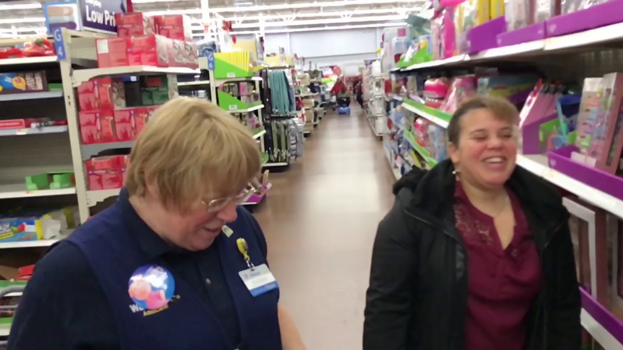 Watch how two blind girls and their guide dogs go shopping at Walmart together!