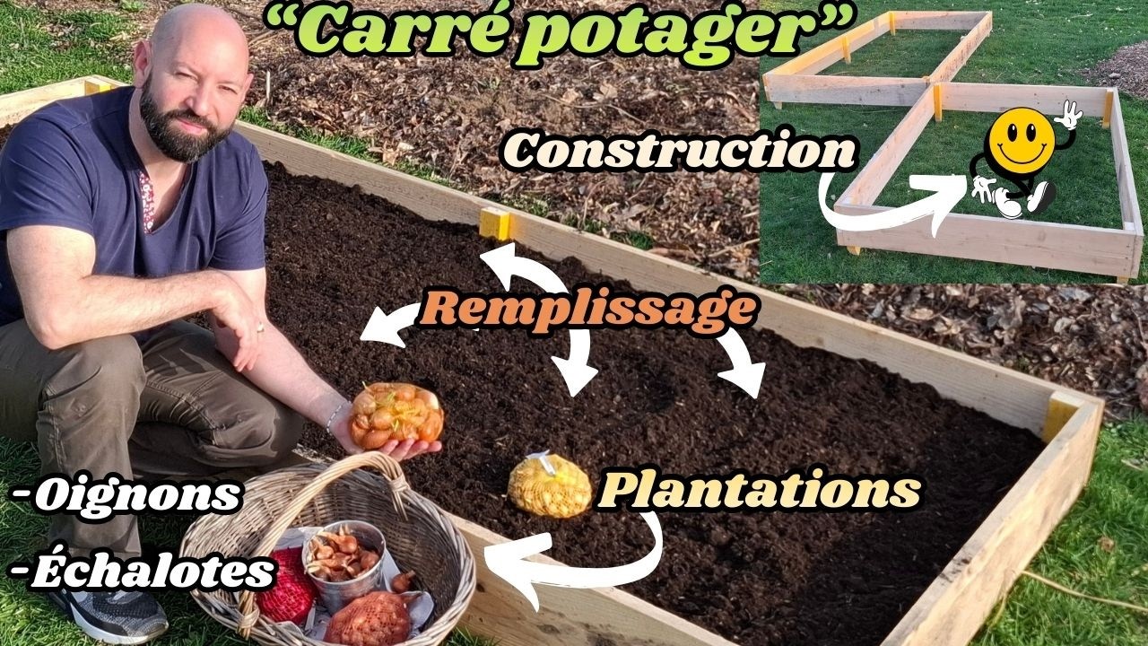 Carré potager, construction, remplissage et plantation #jardin #potager