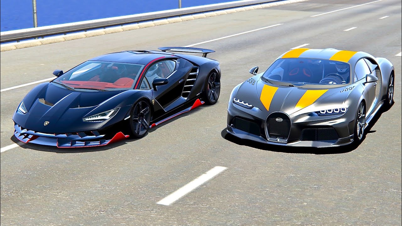 Bugatti Chiron Super Sport 300+ vs Lamborghini Centenario - Drag Race 20 KM