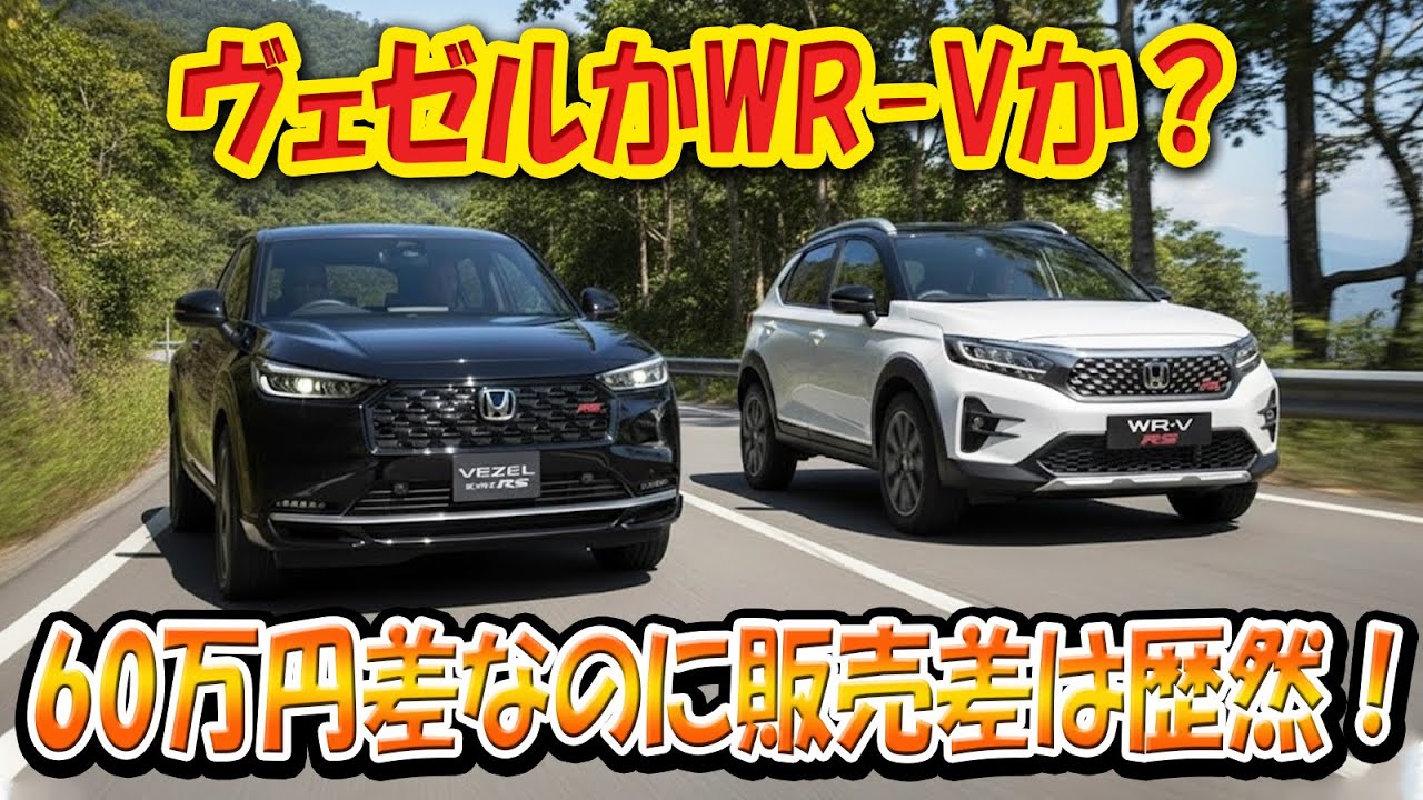 【ヴェゼル vs WR-V 徹底比較】60万円差なのに販売差は歴然！安さだけで選ぶと後悔する理由