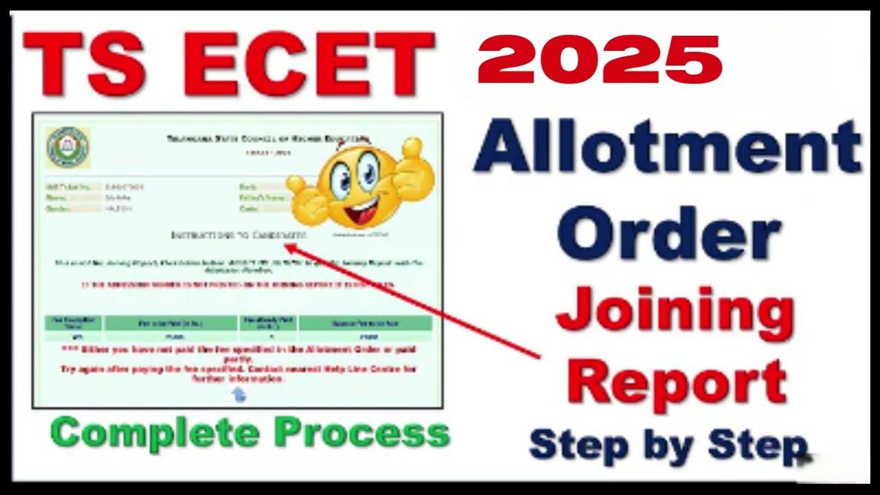 TG ECET 2025| How to download Allotment order |How to do Joining report full process|TG ECET 2025
