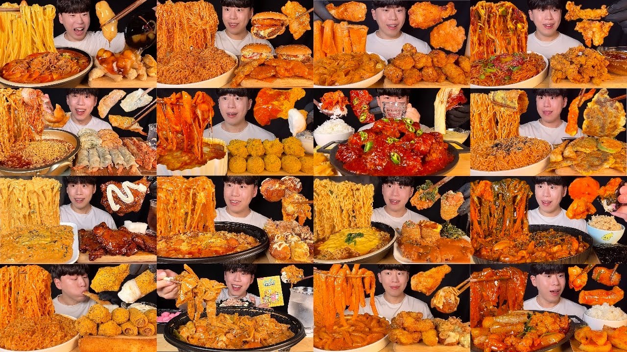 매콤한 메뉴 먹방 4시간 모음집!! 불닭볶음면, 엽떡, 곱도리탕, 뼈구이, 열라면, 마라탕, 매운 찜닭 등 Korean spicy food mukbang 4hr