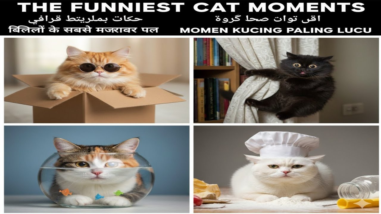 The Funniest Moments of Cats 😂 | لحظات مضحكة | Komik Anlar 🐈 |मजेदार बिल्ली🐱|Kucing Lucu|Kulgu Kedi