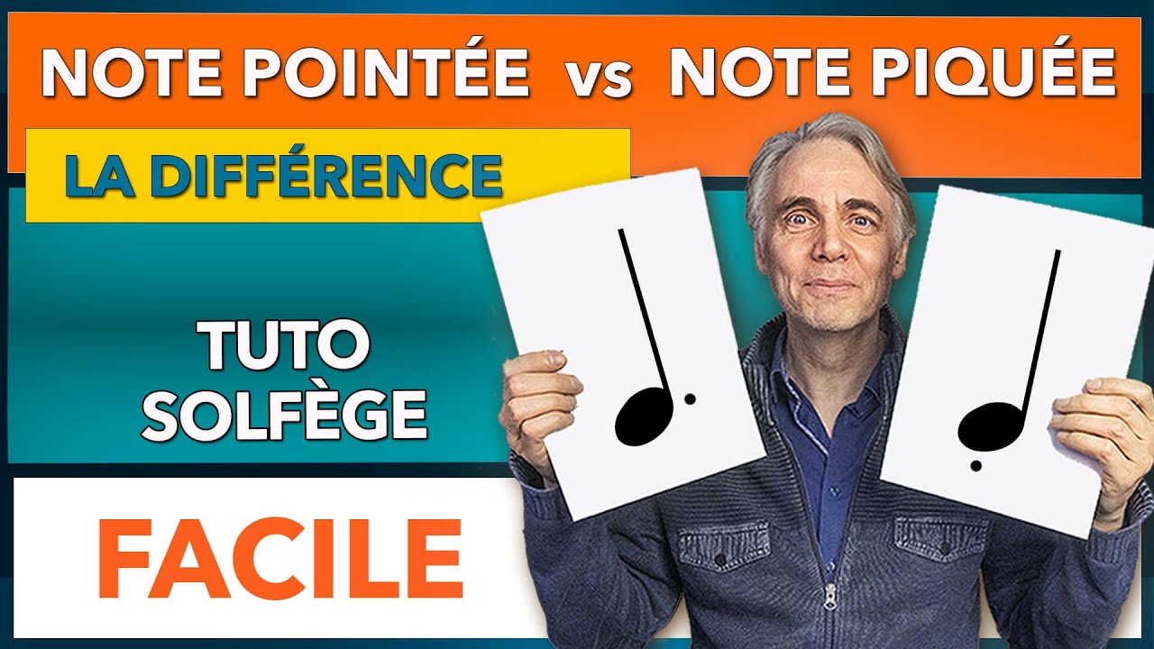 Solfège facile - La différence entre note pointée et note piquée.