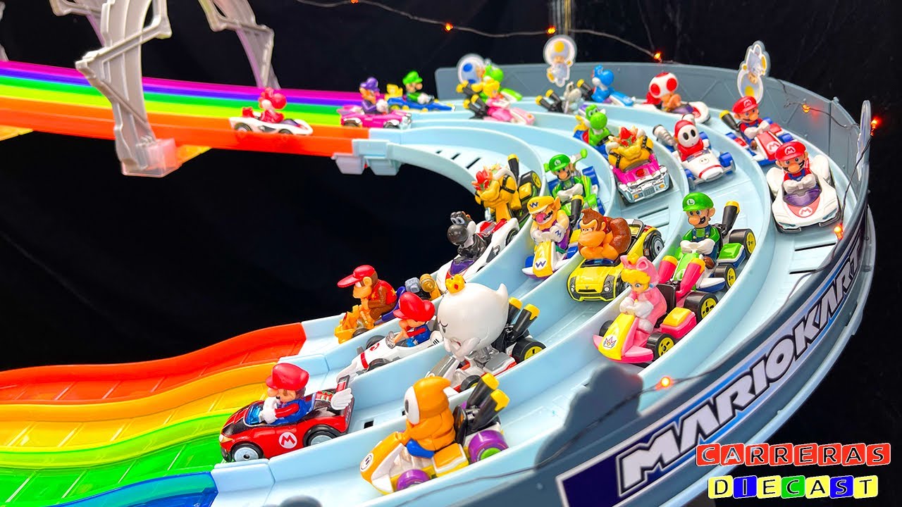 HOT WHEELS MARIO KART RAINBOW ROAD circuito arcoiris