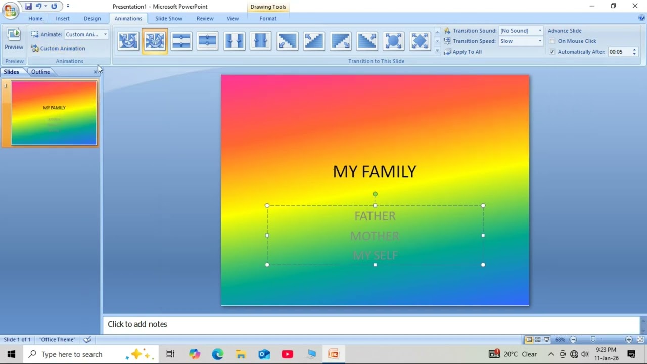 Power point presentation create