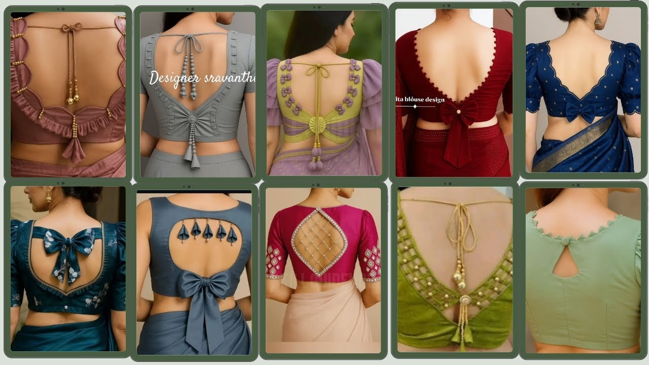 Latest Closed back neck blouse designs/ Trendy high neck blouse designs/ Silk saree blouse designs