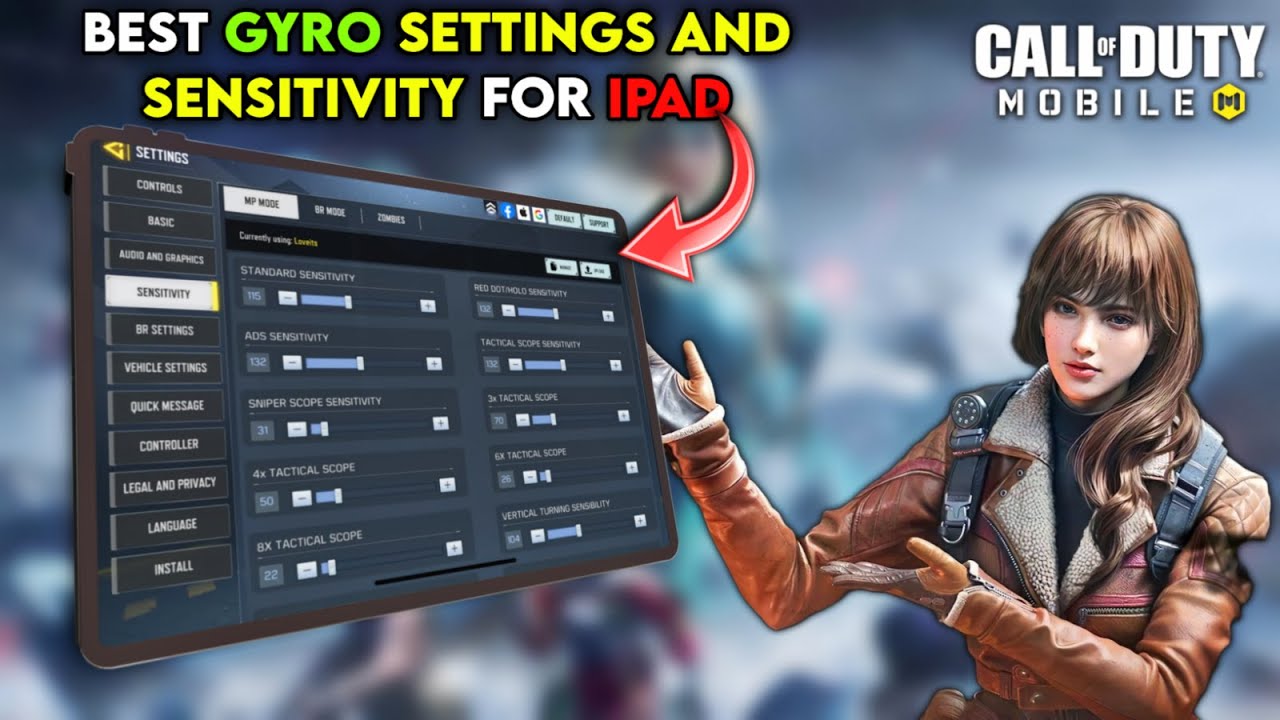 Best pro settings and sensitivity for gyro players who plays on ipad  | best gyro sensitivity codm