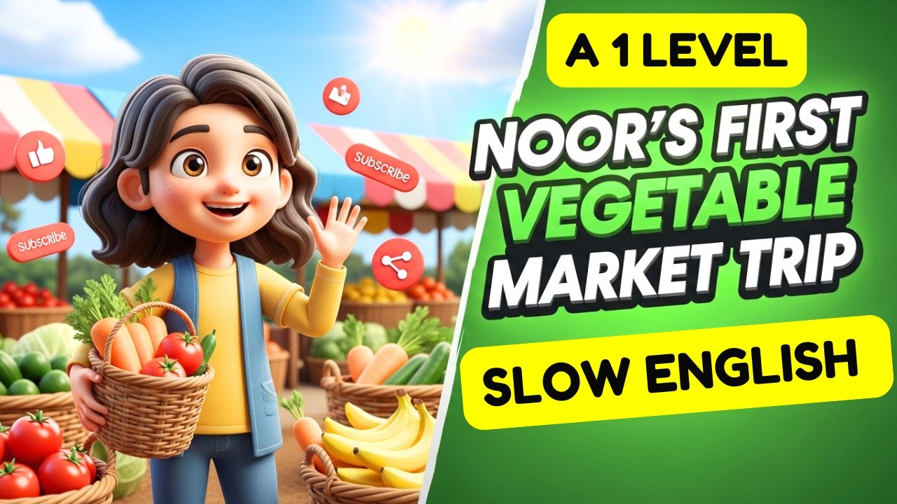 Noor’s First Vegetable Market Trip | Easy English Story for Beginners (A1 Level)”