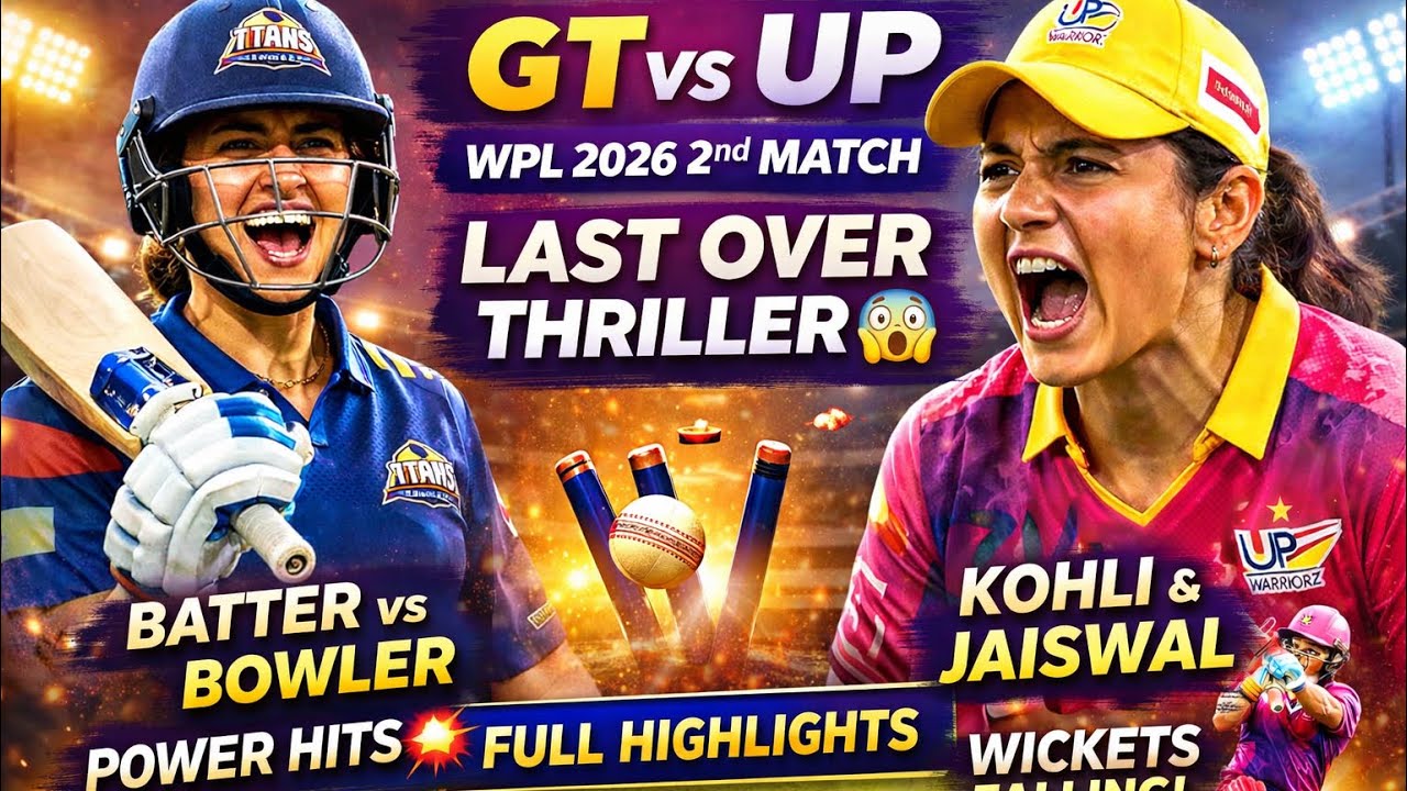 GT vs UP WPL 2026 2nd Match Highlights 🔥 | Last Over Thriller 😱 | Telugu Cricket Analysis