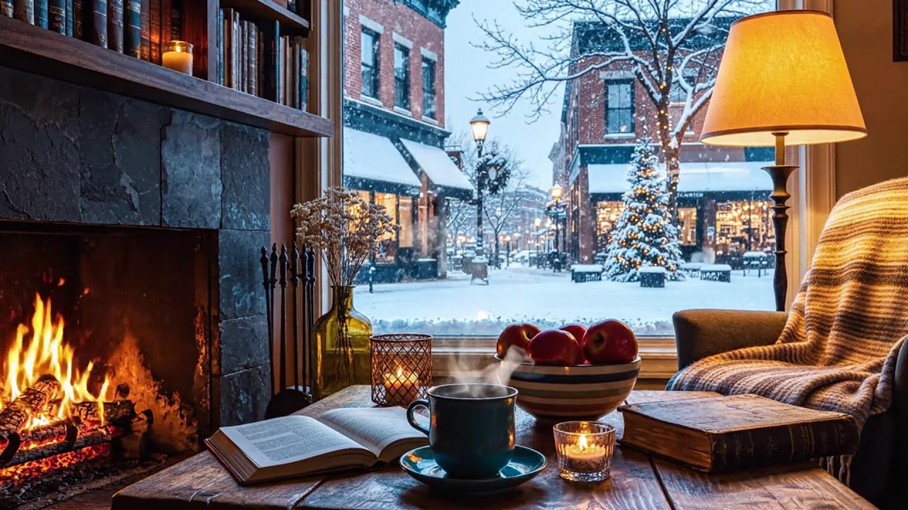 Snow Outside, Jazz Inside 🔥 Cozy Café Ambience for Focused Work & Study