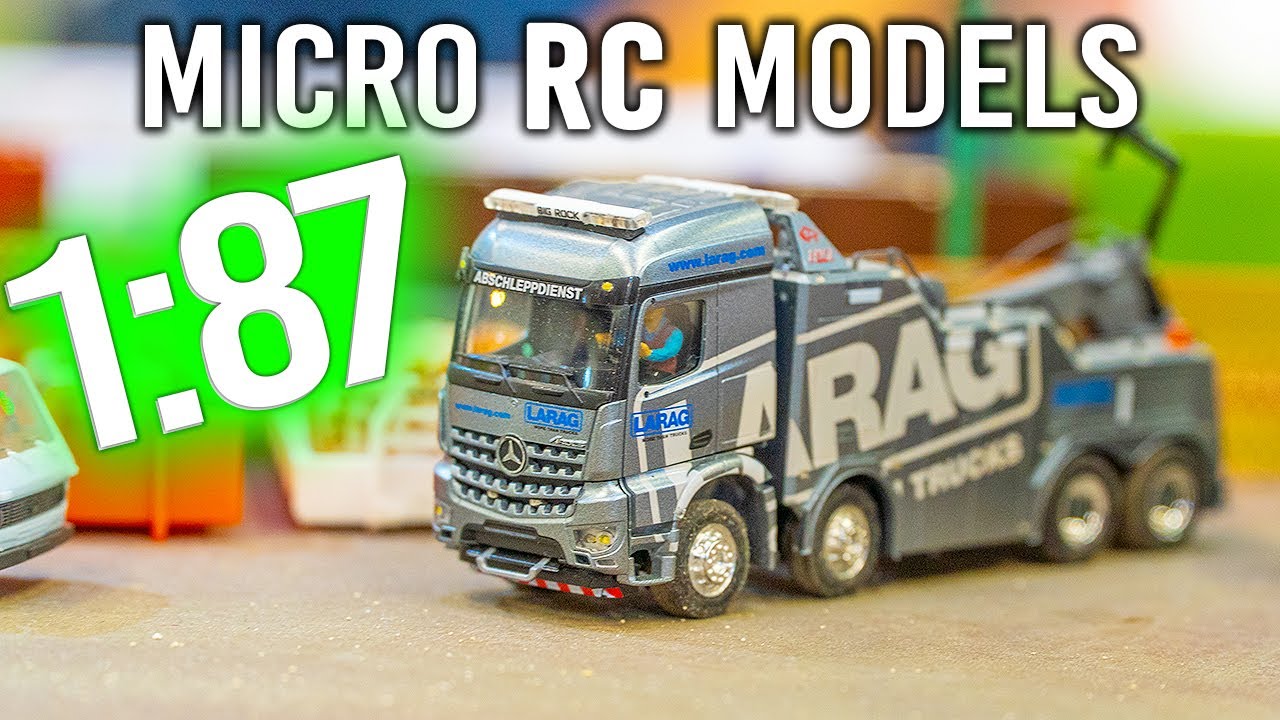 INSANE MICRO RC 1/87 SCALE MODELS! RADIO CONTROLLED RC TRUCKS & RC CRANES IN MICRO SIZE