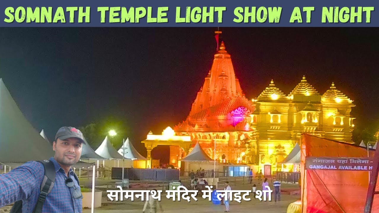 Experience the Magic: Somnath Temple's Spellbinding Light Show After Dark | Somnath Bus Stand