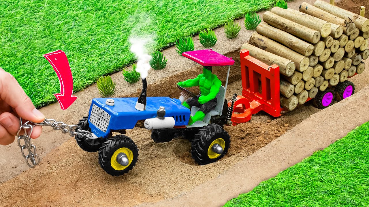 top most creative diy tractor OffRoad Wheel Rescue Tractor Stuck in Sand | Creative Science Project