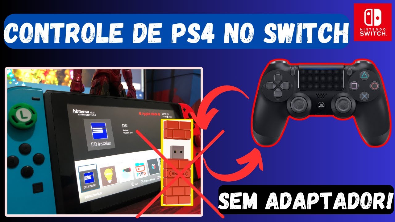 CONTROLE  de  PS 4  no NINTENDO SWITCH sem ADAPTADOR