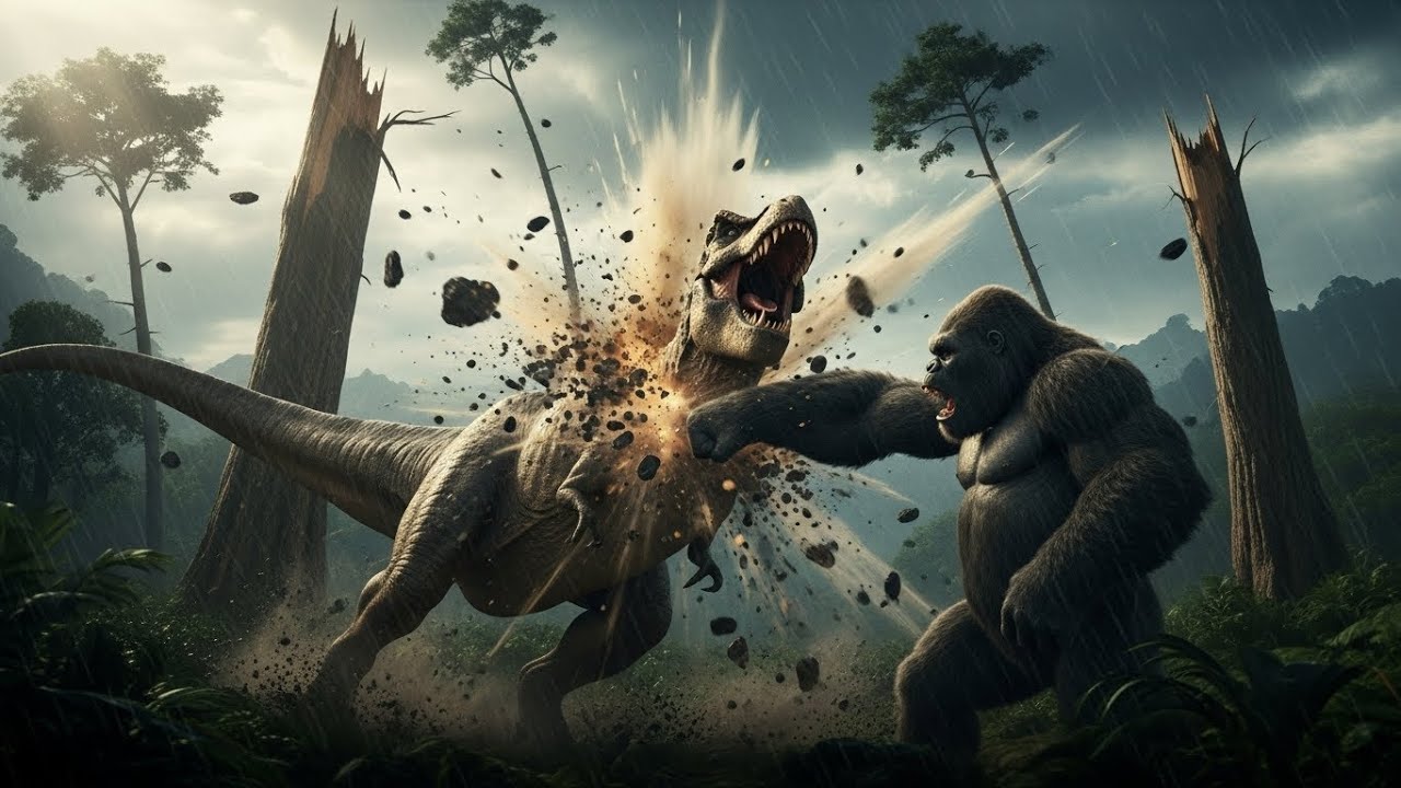 King Kong vs T-Rex – Ultimate Jungle Fight Scene | 4K CINEMATIC