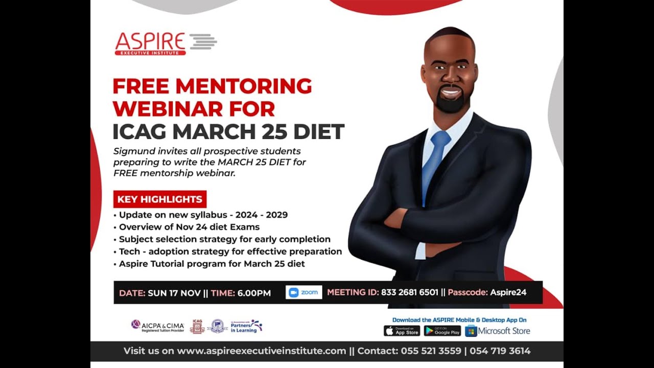 Aspire Free Mentorship Webinar ICAG March 25