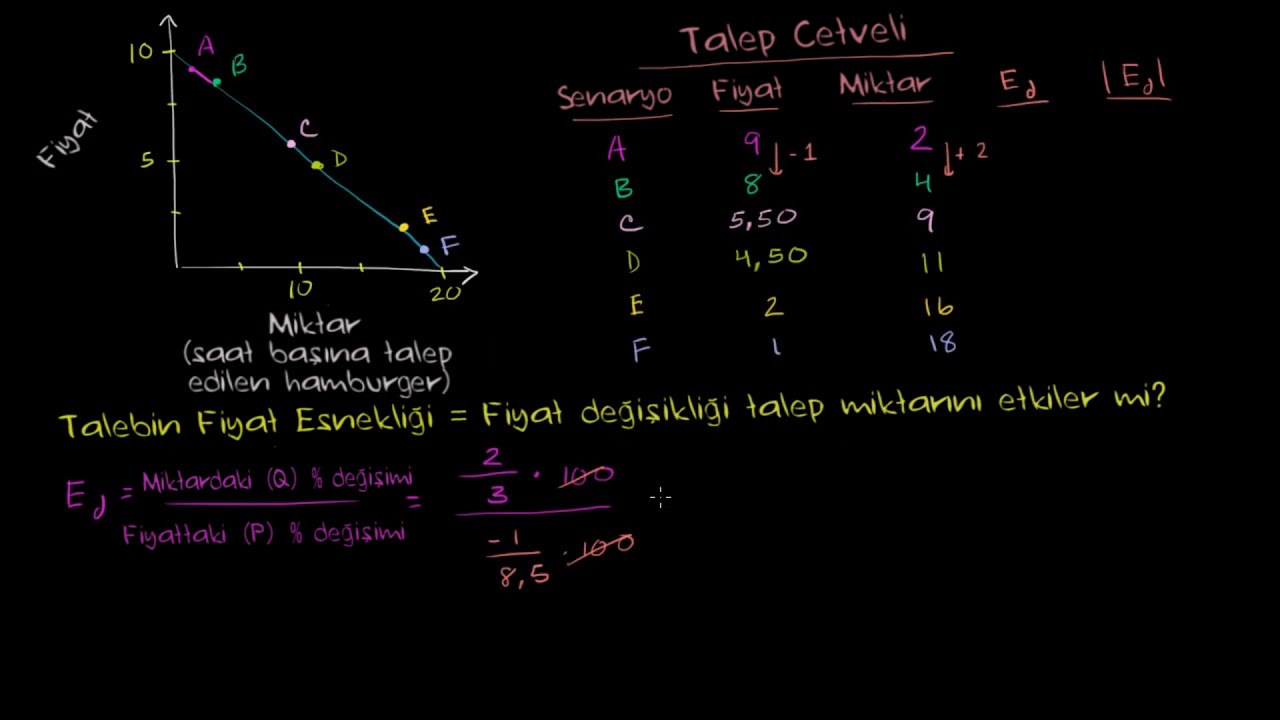 Talebin Fiyat Esnekliği 1 (Mikroekonomi)