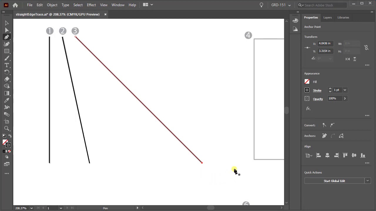 Drawing with the Pen Tool - Straight lines