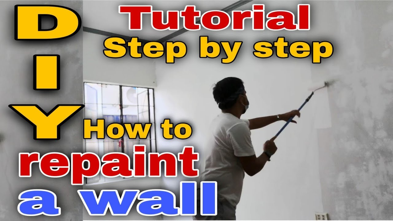 DIY How to Repaint a Wall | How to Repaint a Wall | Paano Mag Pintura ng Concrete  Wall | chitman