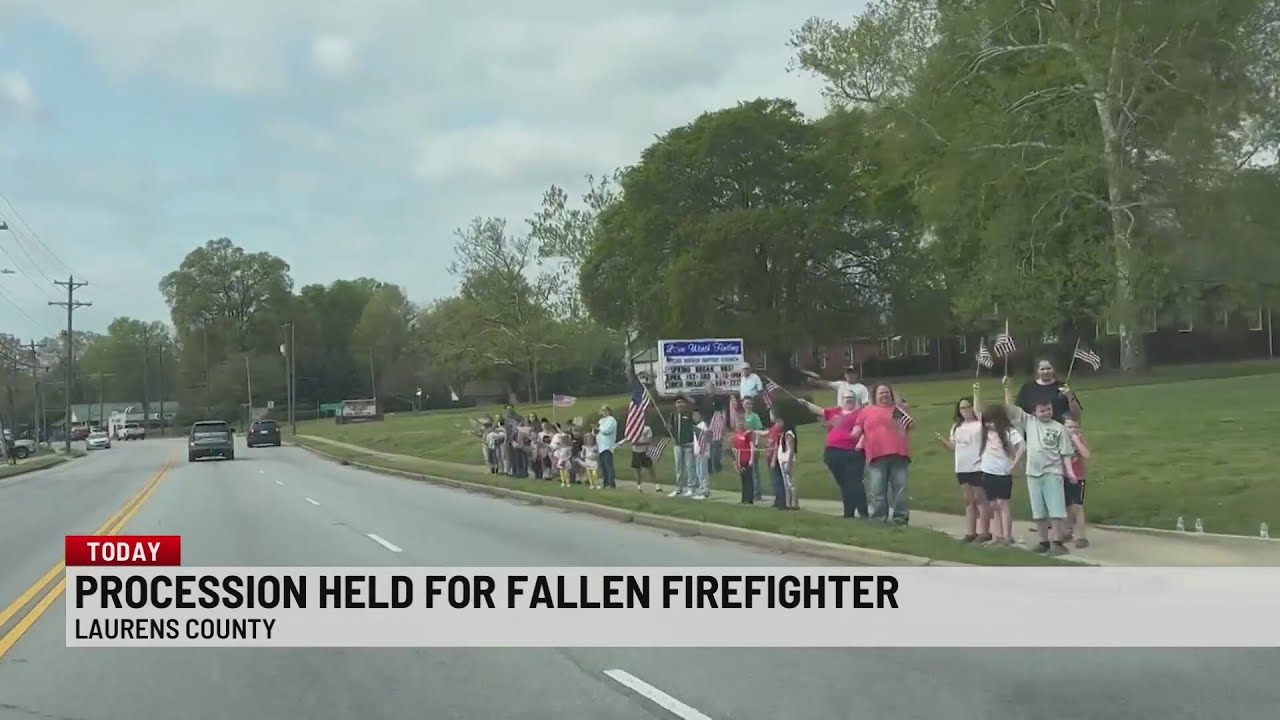 Procession held for fallen firefighter