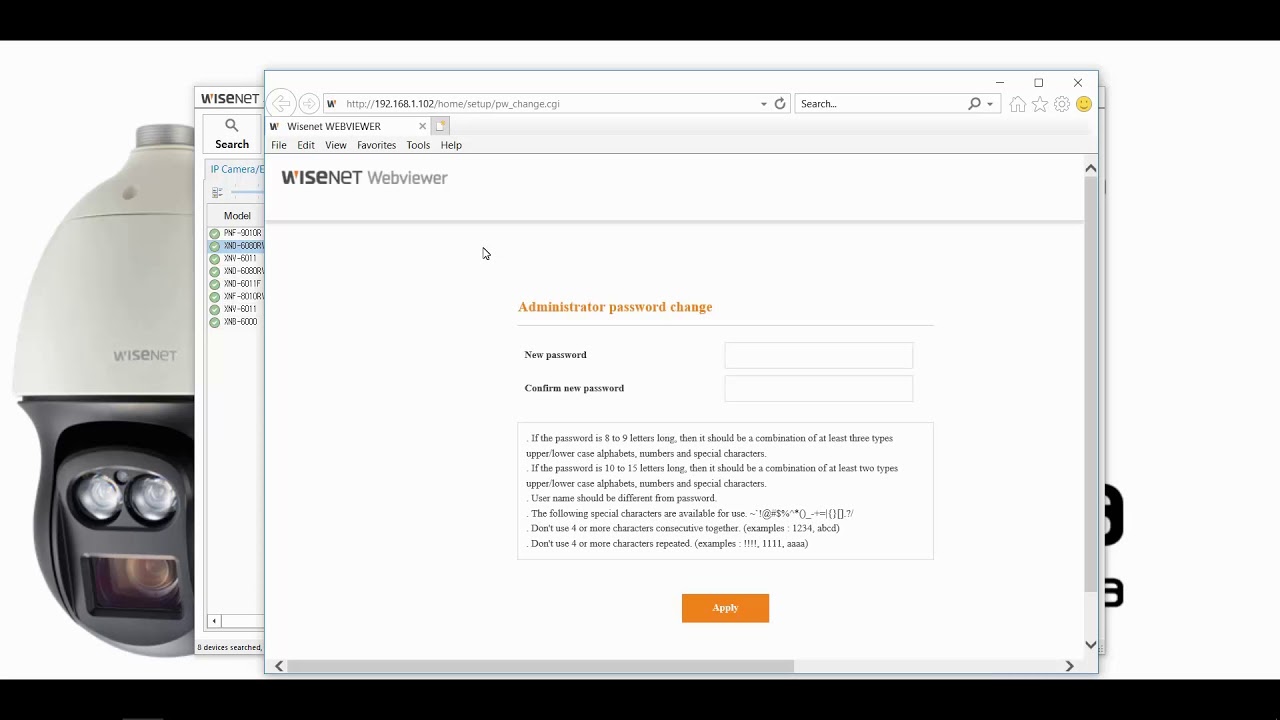 Hanwha Techwin Wisenet Initial IP Setup