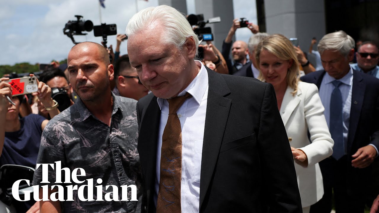 The moment Julian Assange left Saipan court a free man