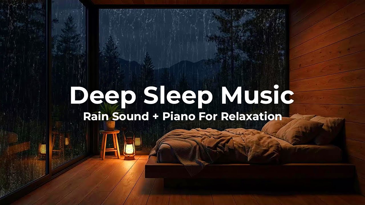 🎶 Relaxing Sleep Music & Soft Rain 🌧️ Peaceful Bedroom Ambience to Healing of Stress, Meditation