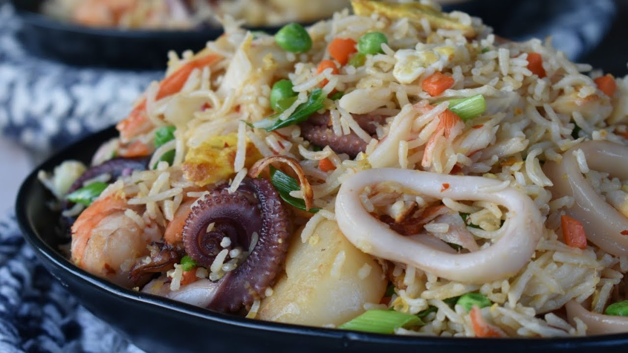 Как приготовить идеальный жареный рис с морепродуктами