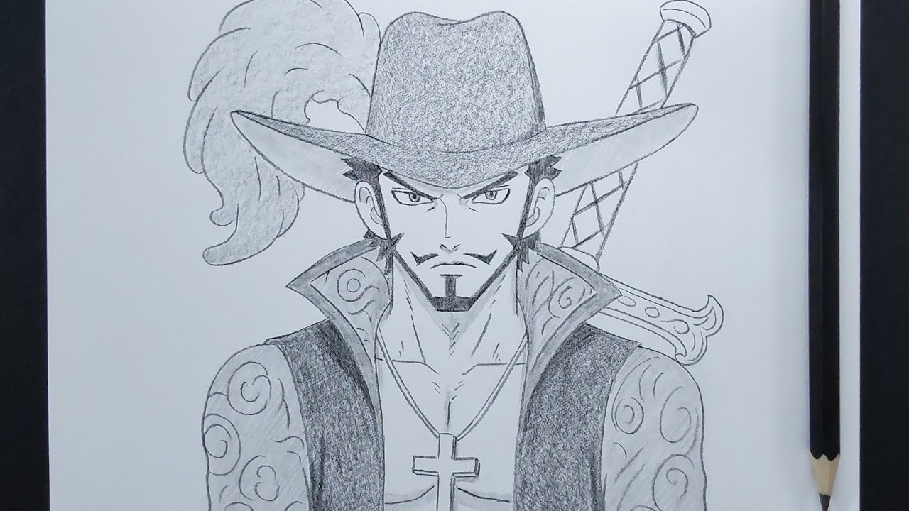 How To Draw Hawkeye Mihawk From One Piece || Easy Anime Sketch